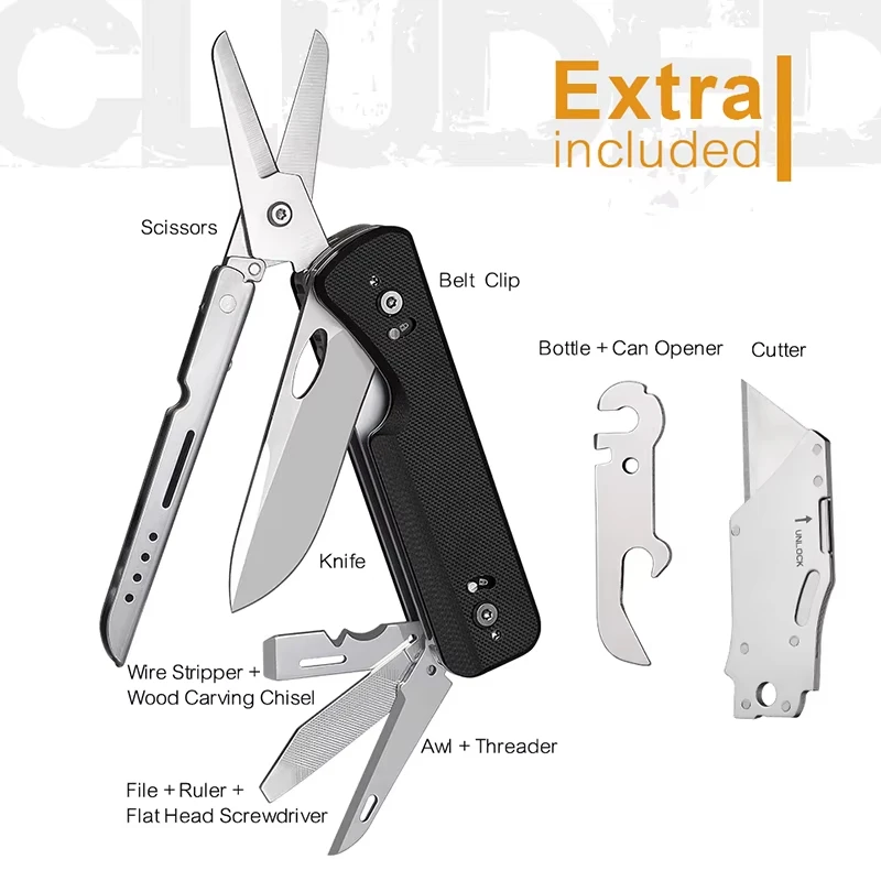 

ROXON S505G Flex Shears-Modular Design Multitool with Fixed Big Scissor-Interchangeable Blade of BA01-BA17 & Changeable Implemen