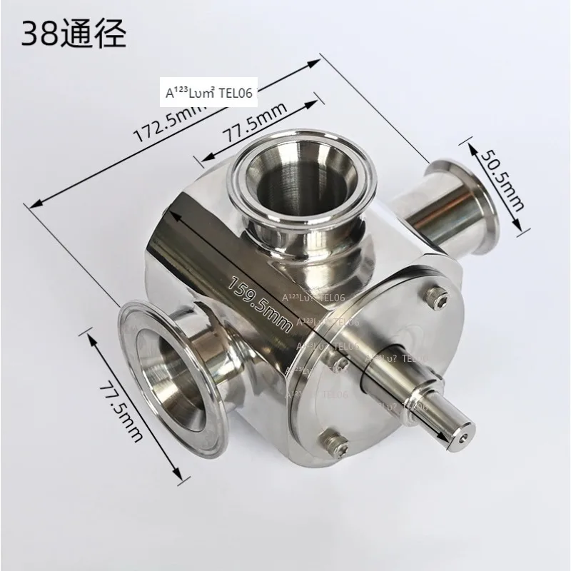 Pneumatic Filler Rotary Valve Sanitary 3 Way Aseptic Paste Filling Machine Stainless Steel Changeover Part