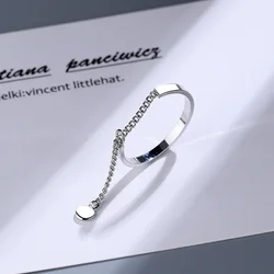 Chain Tassels Ring Adjustable Simple Korean Fashion Women Party Ring Finger Korean Silver Color Jewelry