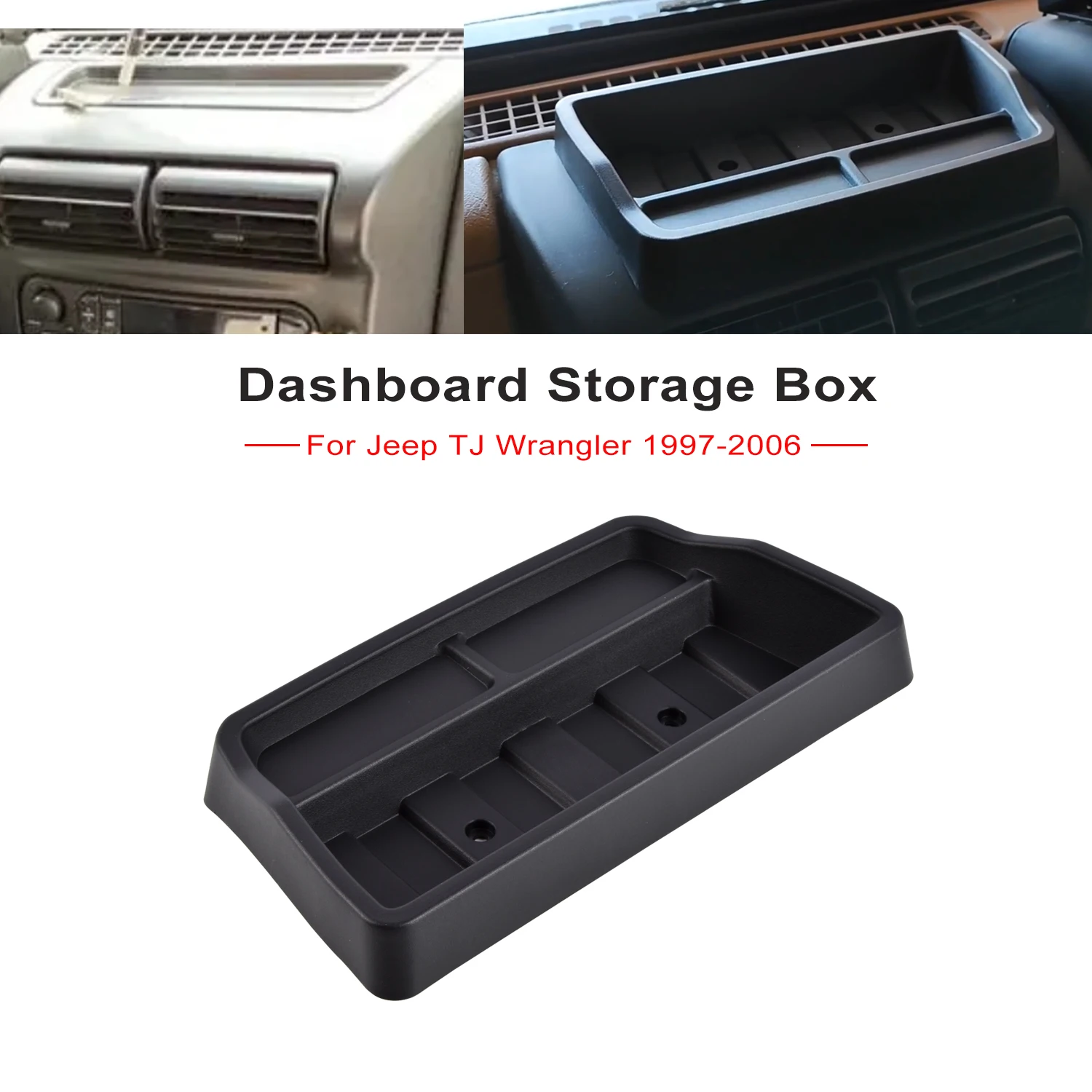 Organizer Tray For Jeep TJ Wrangler 1997-2006 Dashboard Storage Upper Dash Panel Car Accessories Dashboard Storage Box