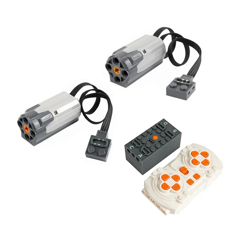 MOC – Kit de mise à niveau RC à dents bleues, avec boîtier de batterie Rechargeable, moteur, télécommande à 8 vitesses, application pour blocs de construction PF Legoeds