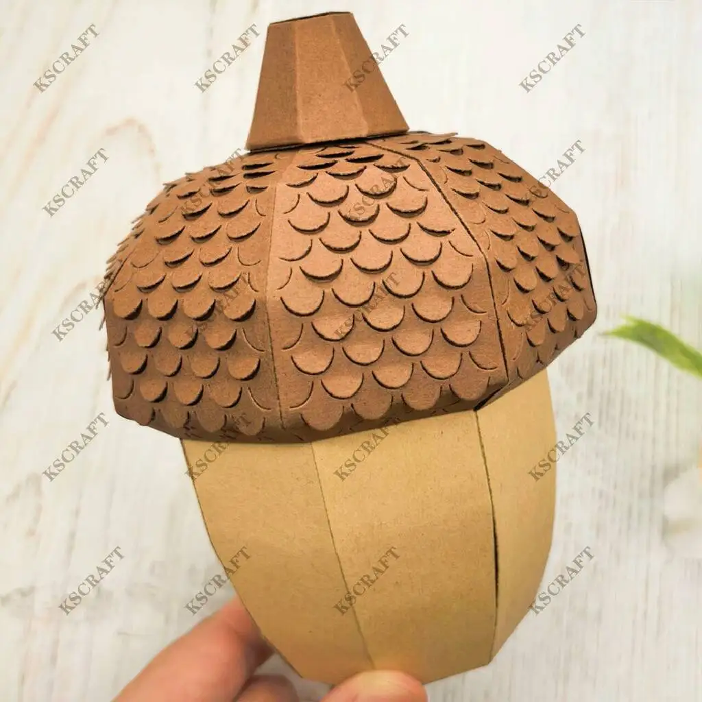 KSCRAFT 3D Acorn Box Cutting Dies Stencils for DIY Scrapbooking Decorative Embossing DIY Paper Cards