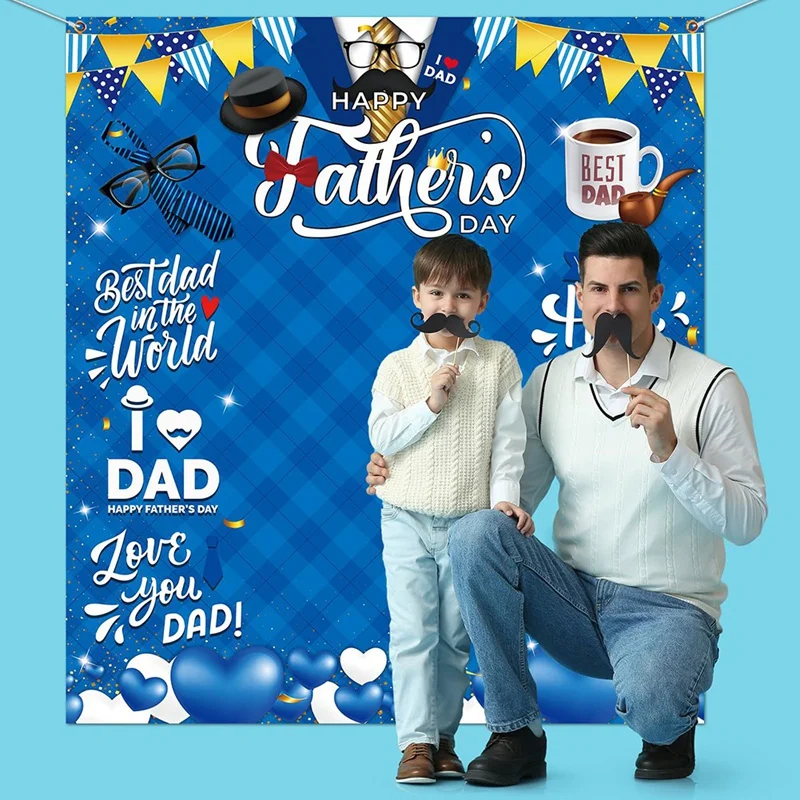 180X200cm Father's Day Single Side Photo Backdrop Father's Day Portable Multi-Functional Photo Backdrop Backdrop