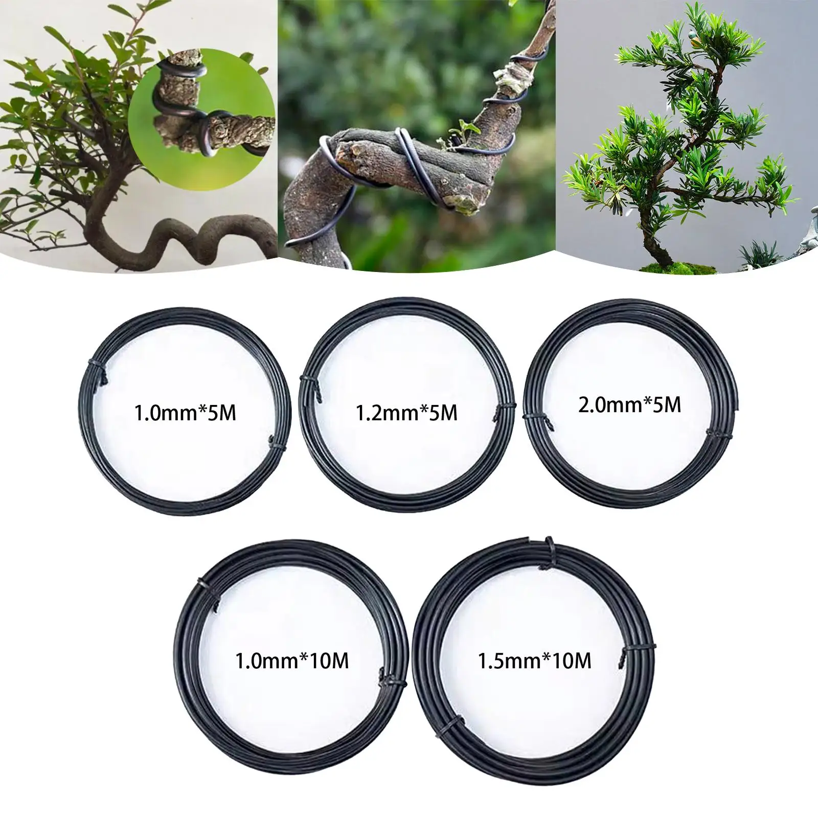 Dia 1/1.5/2mm Bonsai Training Wire Plants Trellis Multipurpose 5M/10M Climbing