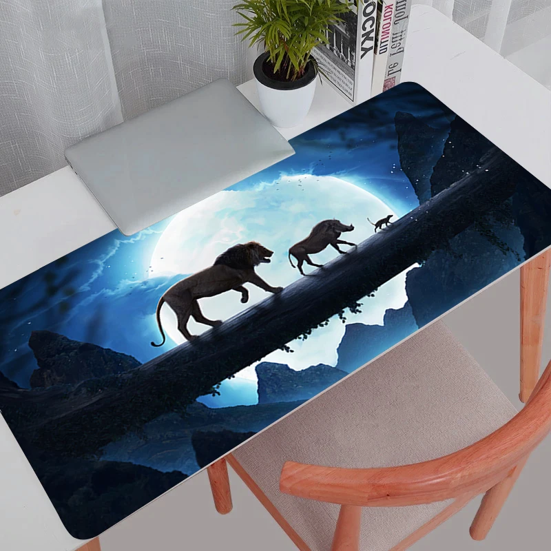 وسادات ماوس Lion King Gamer Mousepad Carpet Computer Office Mouse Pad Edge Locking Office Keyboard Deskmat بساط ألعاب كبير