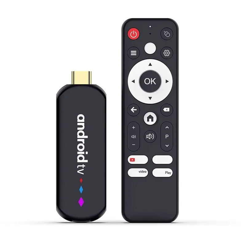 

FFYY-Android 14.0 Amlogic S905L Четырехъядерная ТВ-приставка 4K с Wi-Fi, Bluetooth, голосовым помощником и пультом ДУ, медиаплеер, ТВ-стик (версия для США)