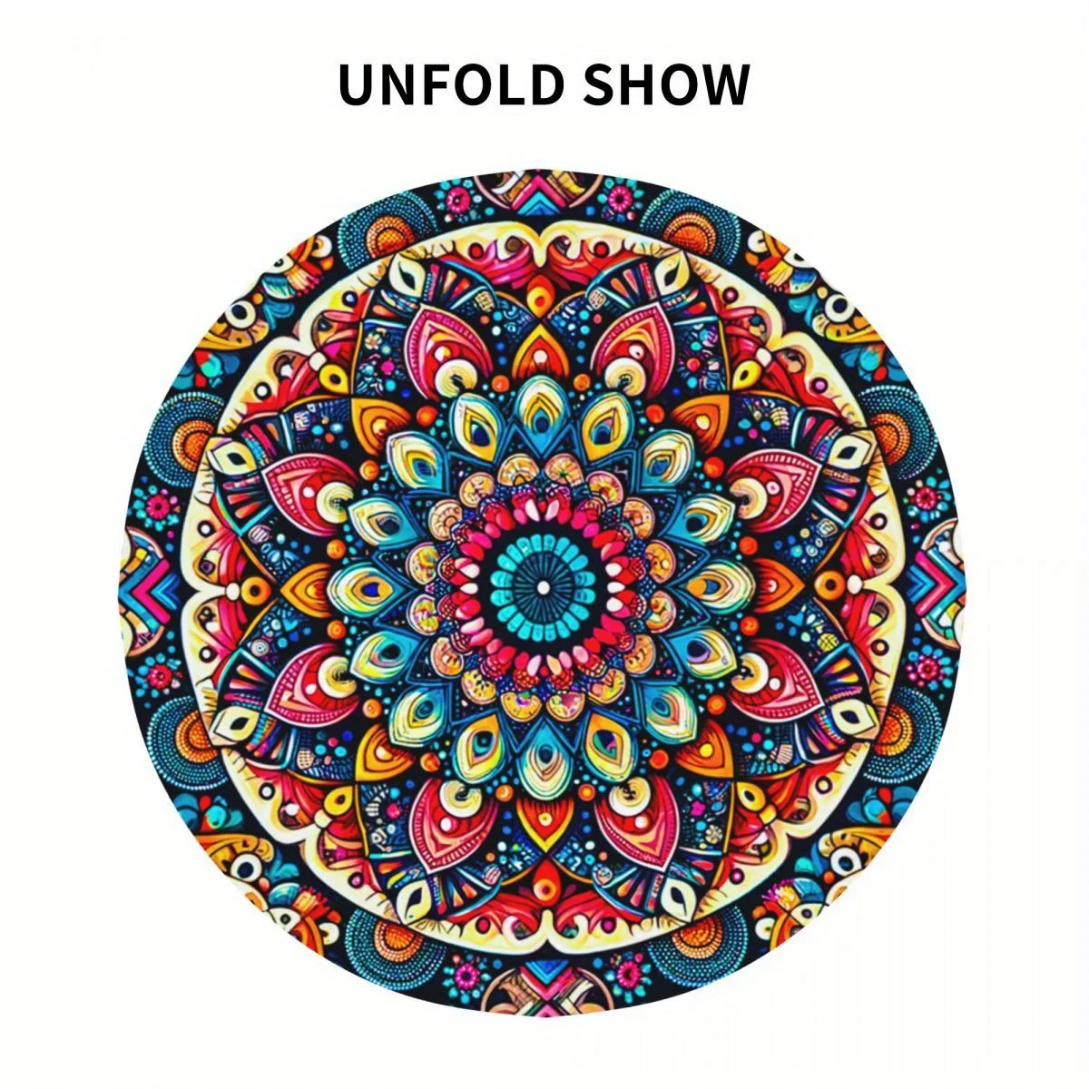JIT, 1pc Mandala Pattern Kitchen Dining Round Print Tablecloth, Washable Microfiber Tableclothzyc