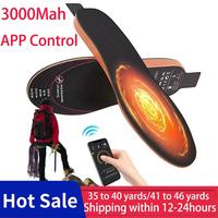 USB Electric Battery Rechargeable Heated Shoe Insoles Waterproof Foot Warmer  APP Control for Men Women Skiing Hunting Hiking