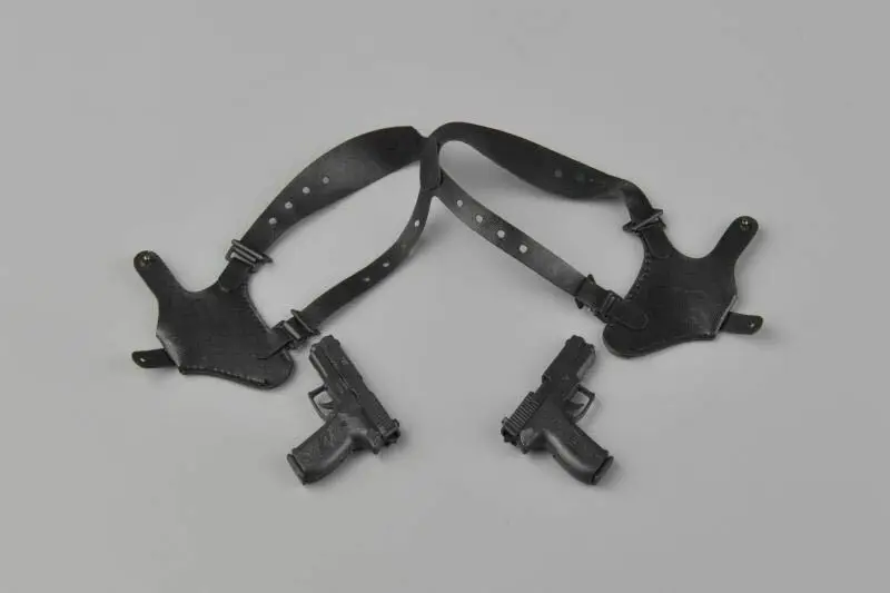 

1/6 Scale Leather Chest Hanging with Double Guns Model for 12" Doll