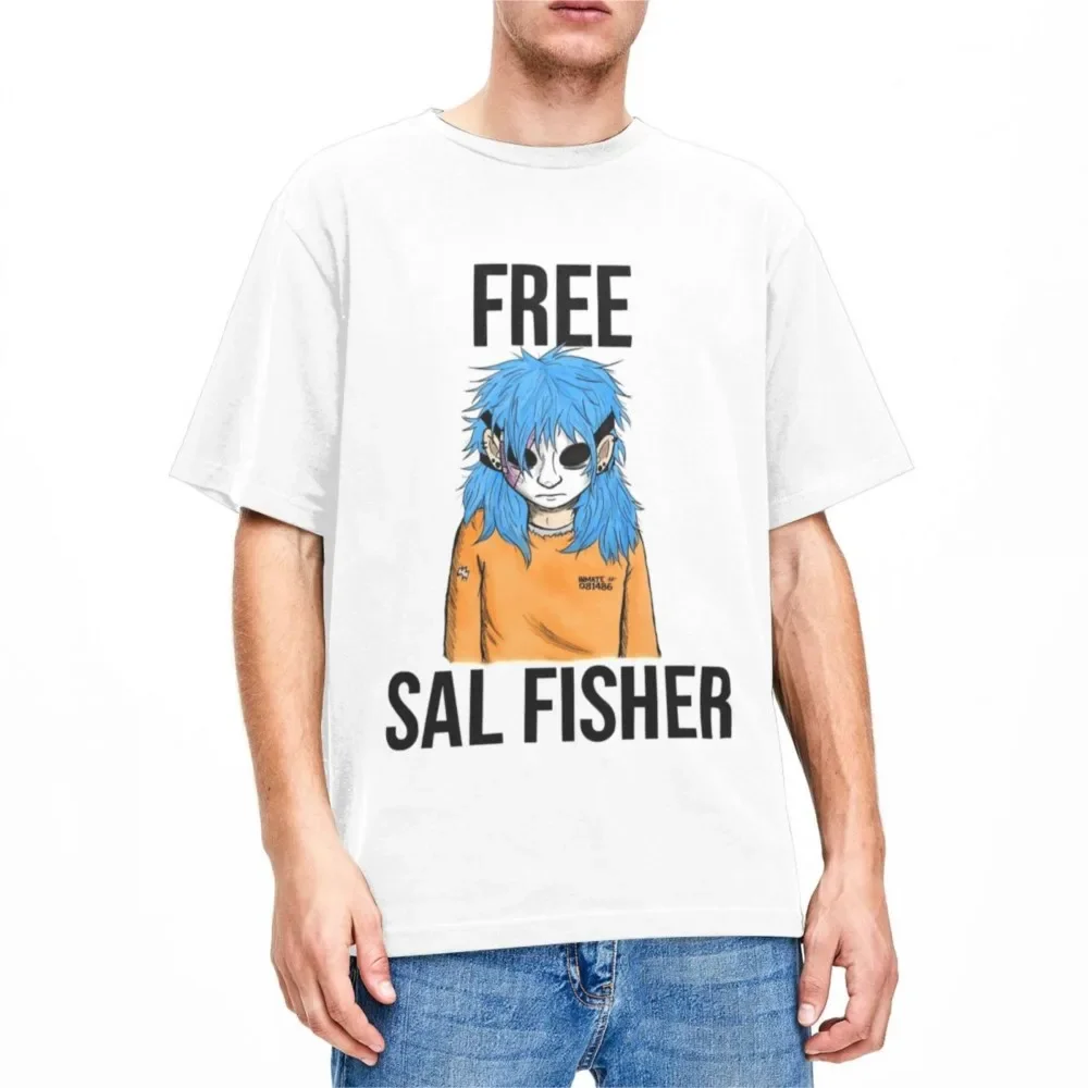 Novelty Free Sal Fisher Sally Face T Shirt Men Women's Pure Cotton Sallyface Tee Shirt Party Clothes