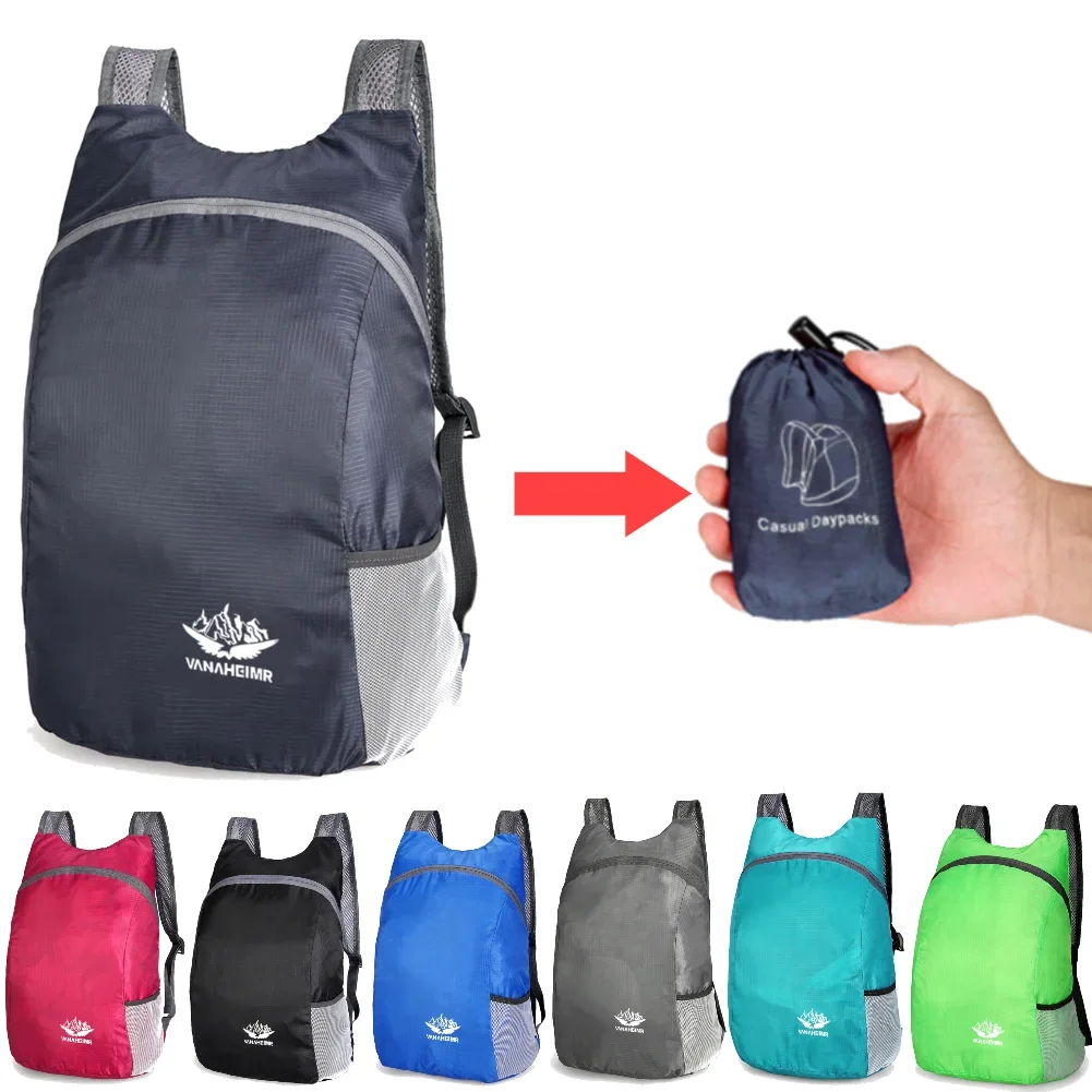 Outdoor-Wandertasche, leichter, verstaubarer Rucksack, faltbar, ultraleicht, Reise-Tagesrucksack, wasserdicht, faltbar, für Damen und Herren