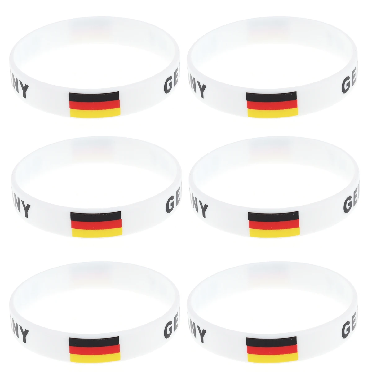 

6 pcs Silicone Wristbands Country Flag Durable Comfortable For Sports Games Handband Bracelet