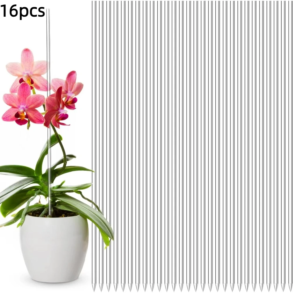 16pcs Durable Acrylic Potted Plant Stakes Clear Grow Upright Plant Support Waterproof Garden Stakes Flower Potted