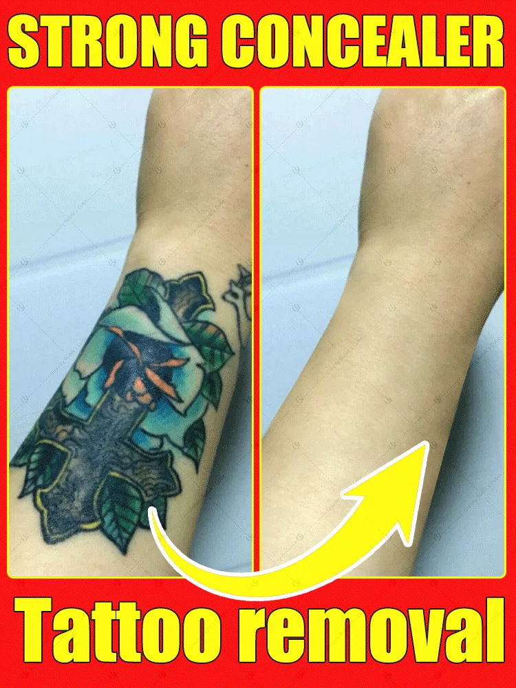 Maquillaje para cubrir tatuajes, corrector para cubrir tatuajes resistente al sudor e impermeable de 2 colores, adecuado para cicatrices, vitíligo y manchas