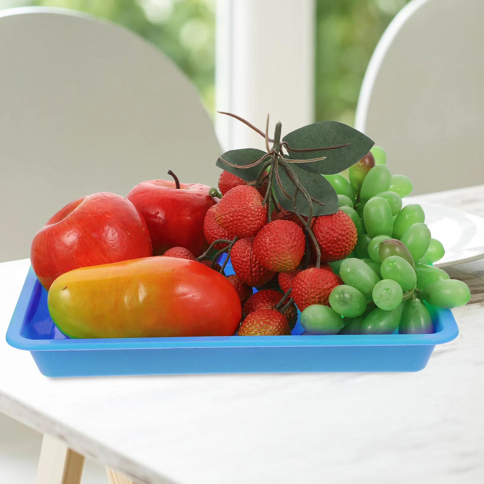 Bandeja de almacenamiento de 5 uds., plato de plástico para servir, platos de comida transparentes, mesa de centro, bandejas de frutas, Material PP fácil de limpiar