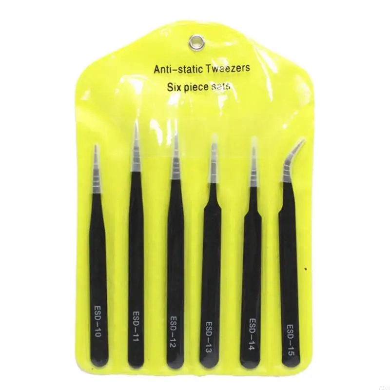 

Ergonomic Steel Tweezers not Slip Tweezers set for Safe & Precise Gadget Repair 72XB