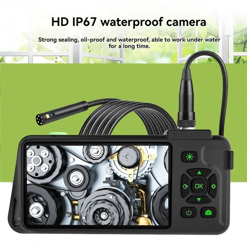 กล้องตรวจสอบ 4.5 นิ้วพร้อมแสง 1080P HD Borescope กล้อง IP67 กันน้ํางูท่อระบายน้ํากล้อง 7.9 มม.