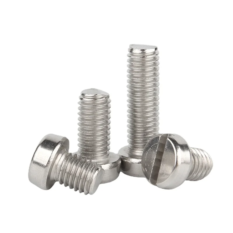 10/ 20/ 50/ 100pcs 304 Stainless Steel (A2-70) Slotted Cap Head Column Round Cheese Head Screw Bolt M1.6 M2 M2.5 M3 M4 M5 M6