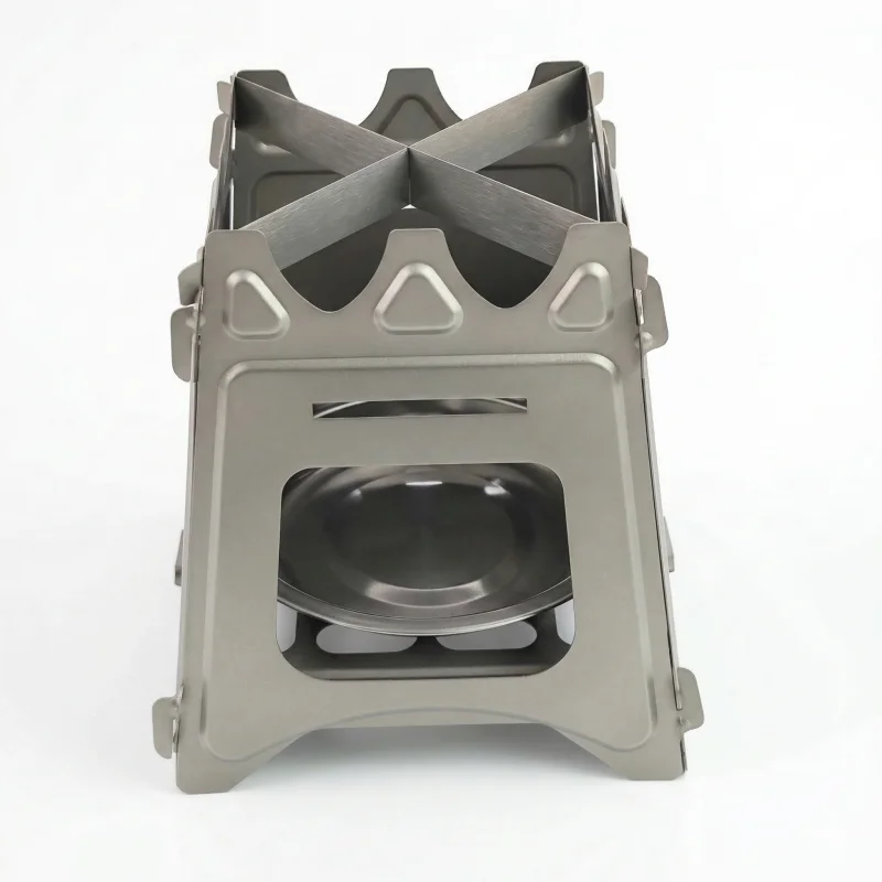 

Титановая складная дровяная печь, портативная, сверхлегкая, для кемпинга, приготовления пищи на природе, походов, пикников, выживания