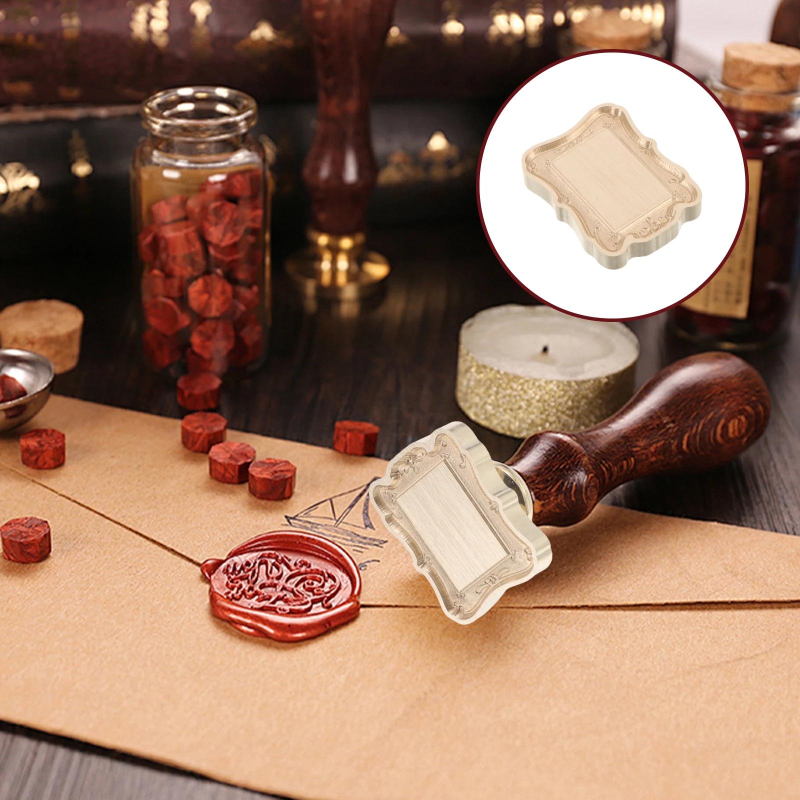 

3 D Retro Fire Lacquer Seal Envelope Head Metal Craft Copper Letter 3d Embossed