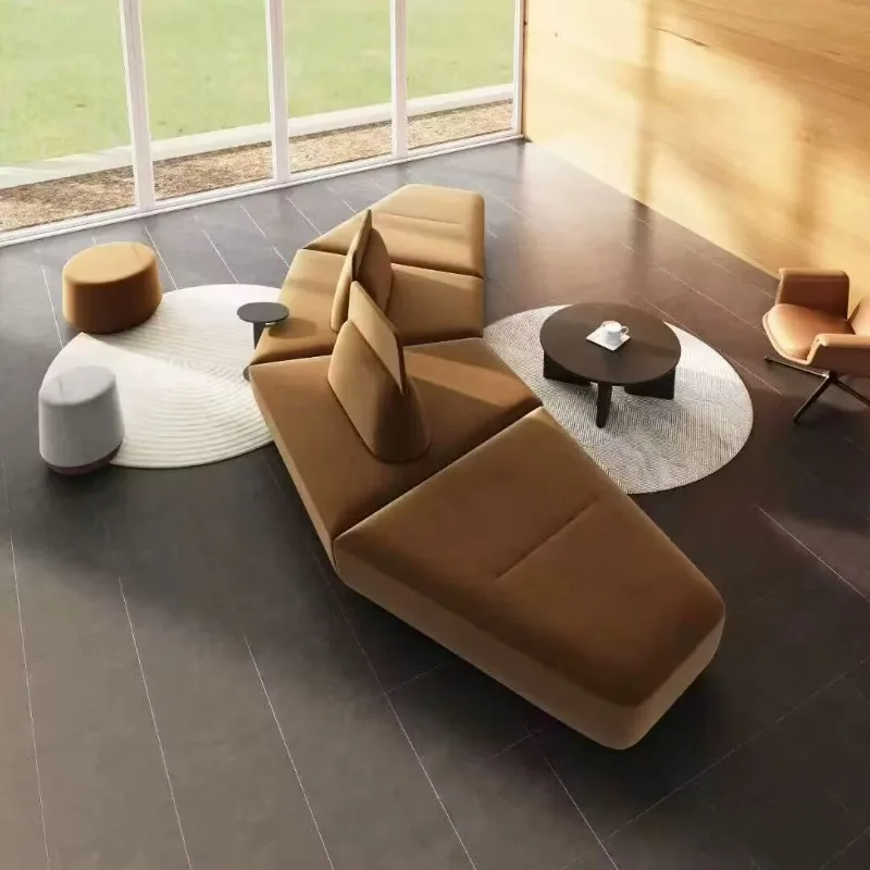Sofa Public leisure meeting area Backrest sofa Double-sided seated waiting sofa