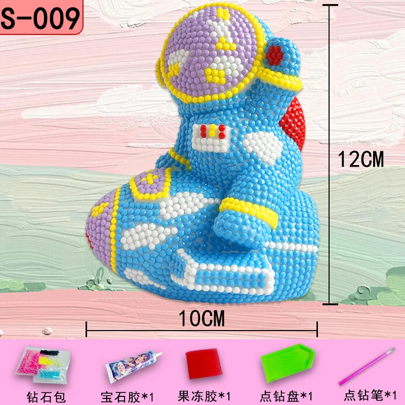 Piggy Bank Children\'s Handicraft DIY Point Drilling Piggy Bank Ornaments Sticker Diamond Painting Vinyl Doll Children Toys Gift