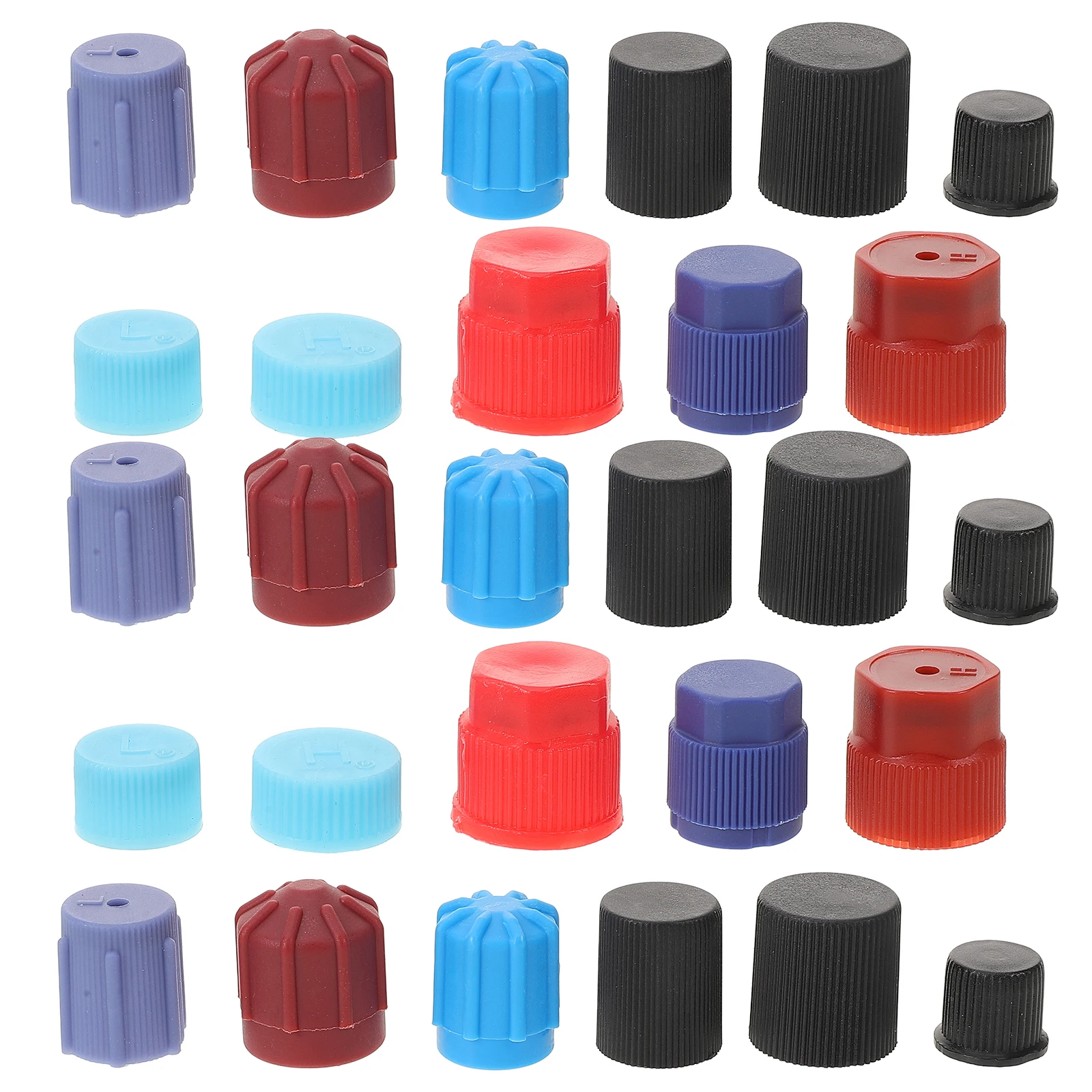 

77Pcs Vehicle Ac Valve Core Caps Repair Kit Protective Cover Car Air Conditioning Port Dust Valve Core Caps for Cars