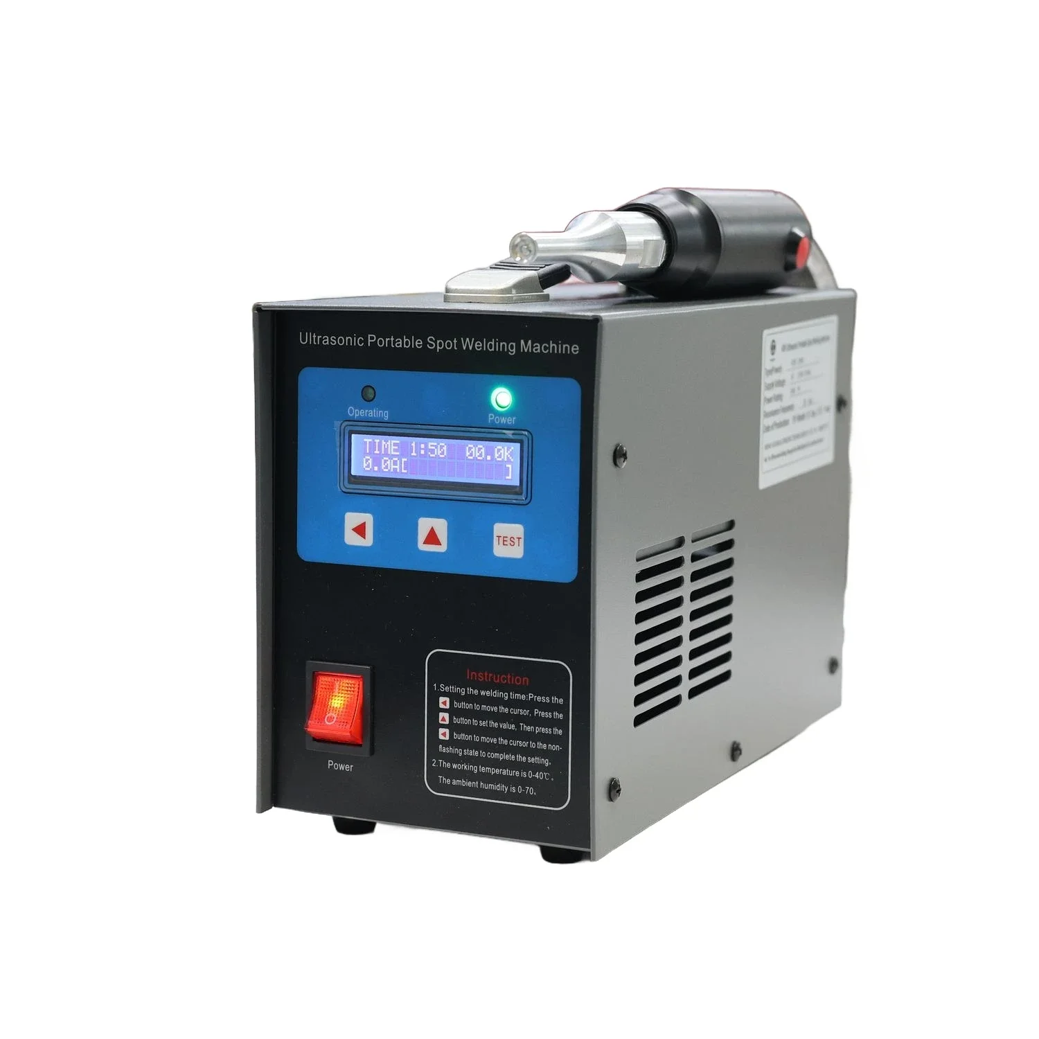

KXH-2806 Handheld 600W Ultrasonic Spot Welder for Plastic, Fabric, Medical Equipment Repair