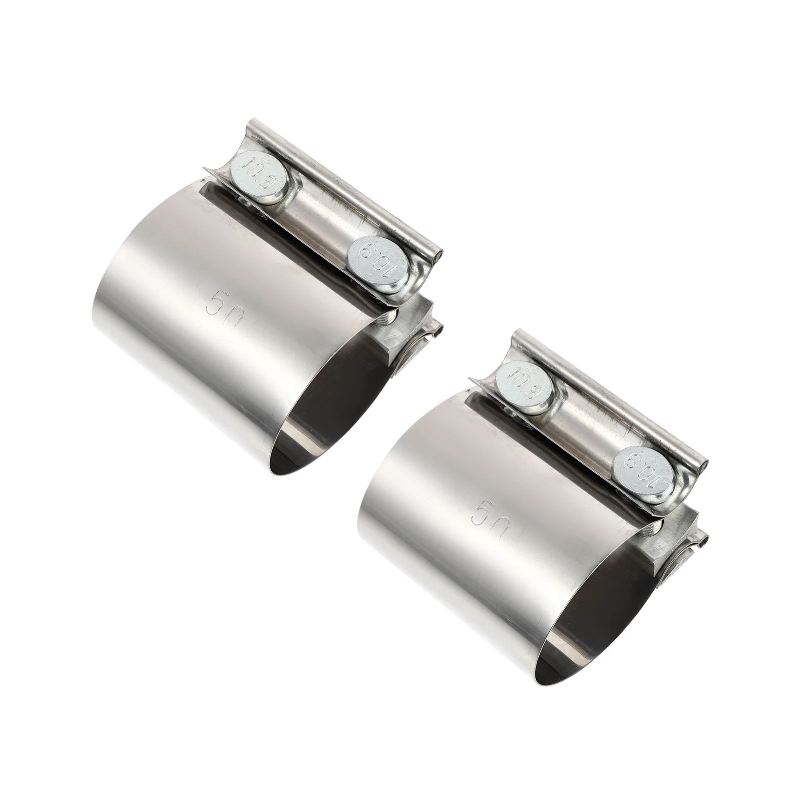 

2 Pcs Clamp Car Joint Exhaust Muffler Fixed Butt Stainless Steel Clamps Modify Pipe