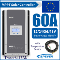 60A MPPT Solar Charge Controller 12/24/36/48V Battery Auto Max PV Panel Input 150V EPEVER Regulator 6415AN With Sensor