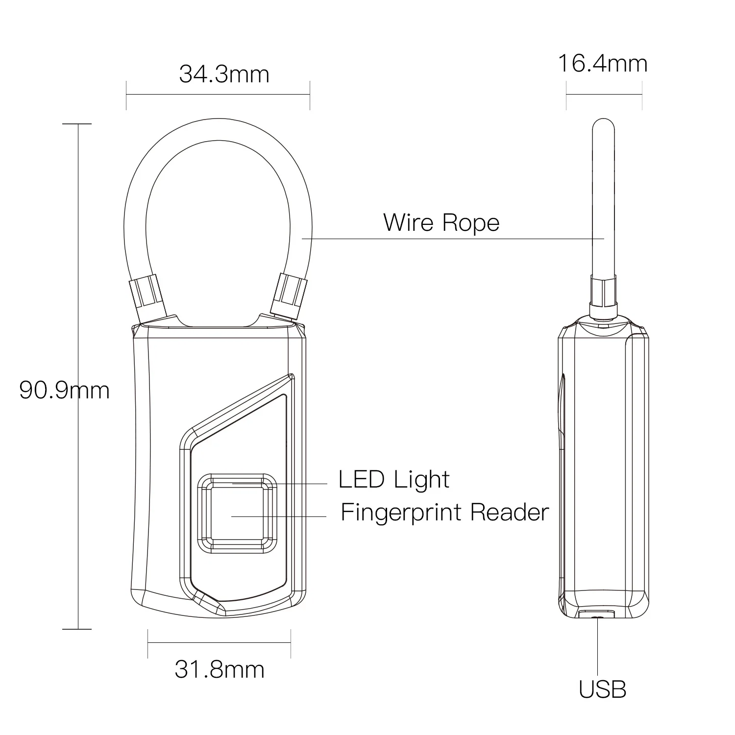 Cinza inteligente bloqueio de impressão digital bloqueio mochila casa locker anti-roubo à prova dwaterproof água ultra-longo à espera keyless impressão digital cadeado