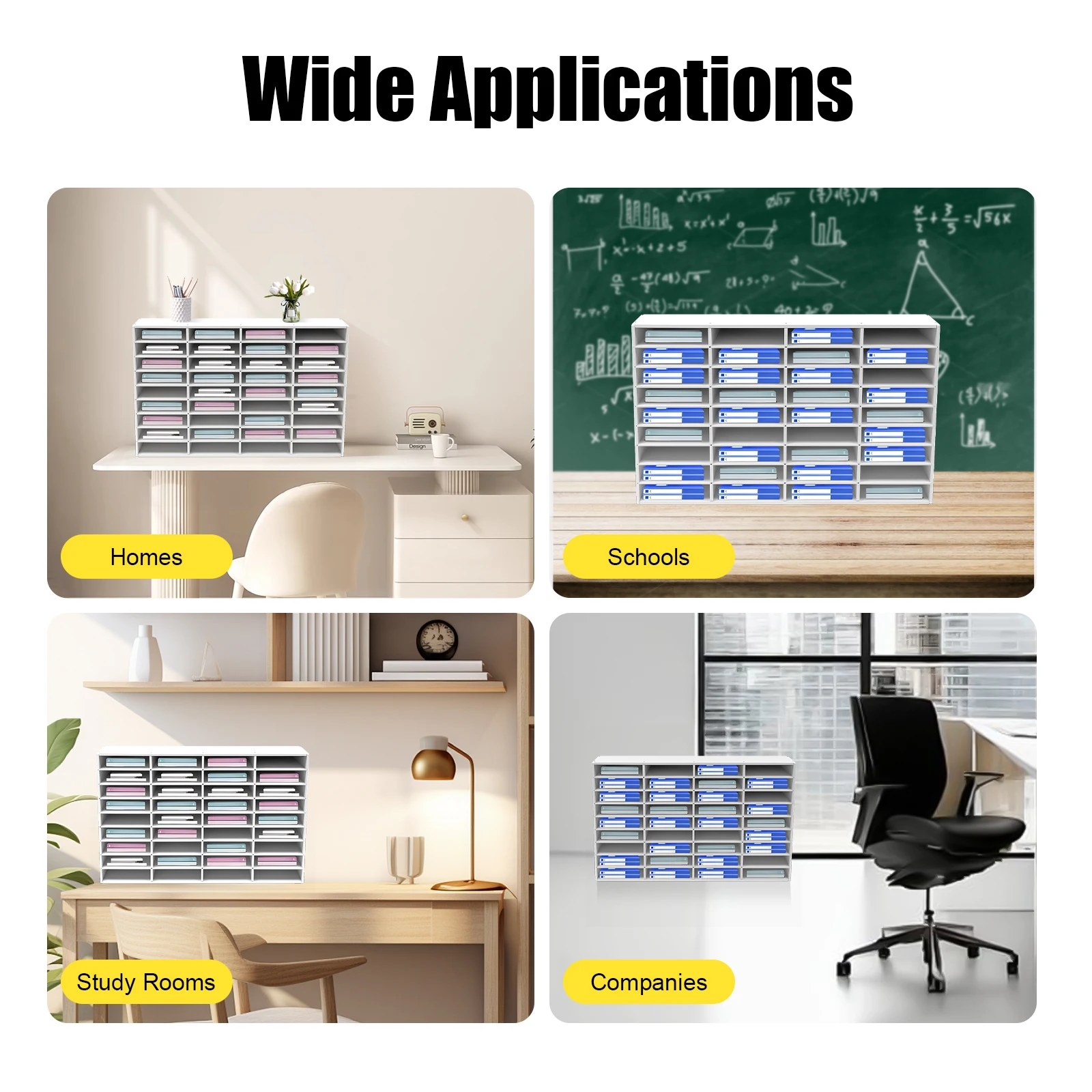 36 Slots Wooden Literature Organizer File Sorter Stackable Mail Craft Paper File Holder Mailbox Organization Shelves