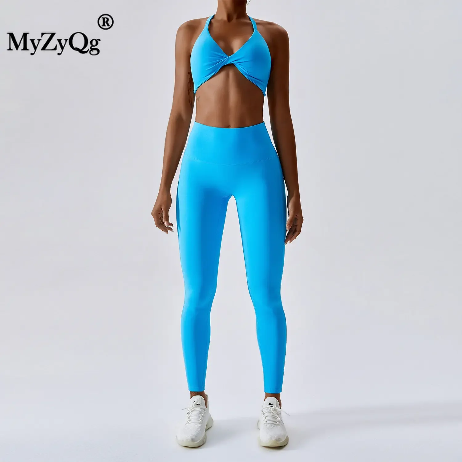 MyZyQg-Soutien-gorge de sport deux pièces pour femme, soutien-gorge de course, sous-vêtements de fitness, survêtement d'entraînement décontracté, tenues de jogging