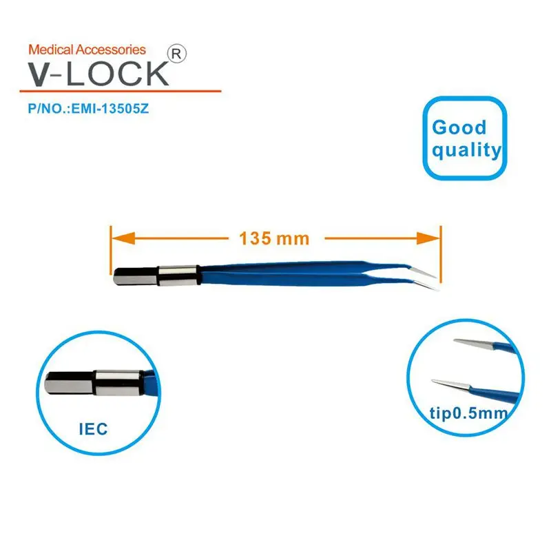 2023 V-LOCK best disposable bipolar forceps  straight for electrosurgical unit