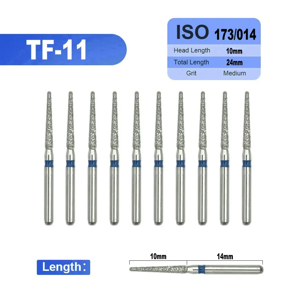 

1 Set Diamond Dental Burs Drill Dentistry Burs High Speed Handpiece Handle Diameter 1.6mm TF-11