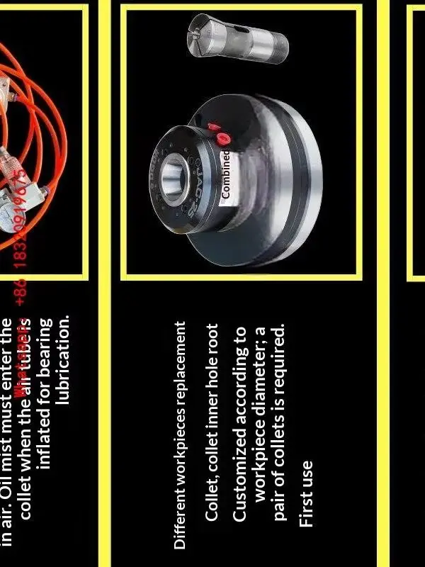 Cyclmotion CNC H-Precision Pneumatic Rotary Chuck – Automated Hollow Front-Mount Pneumatic Chuck (JAC-20, 20mm Through-Hole)