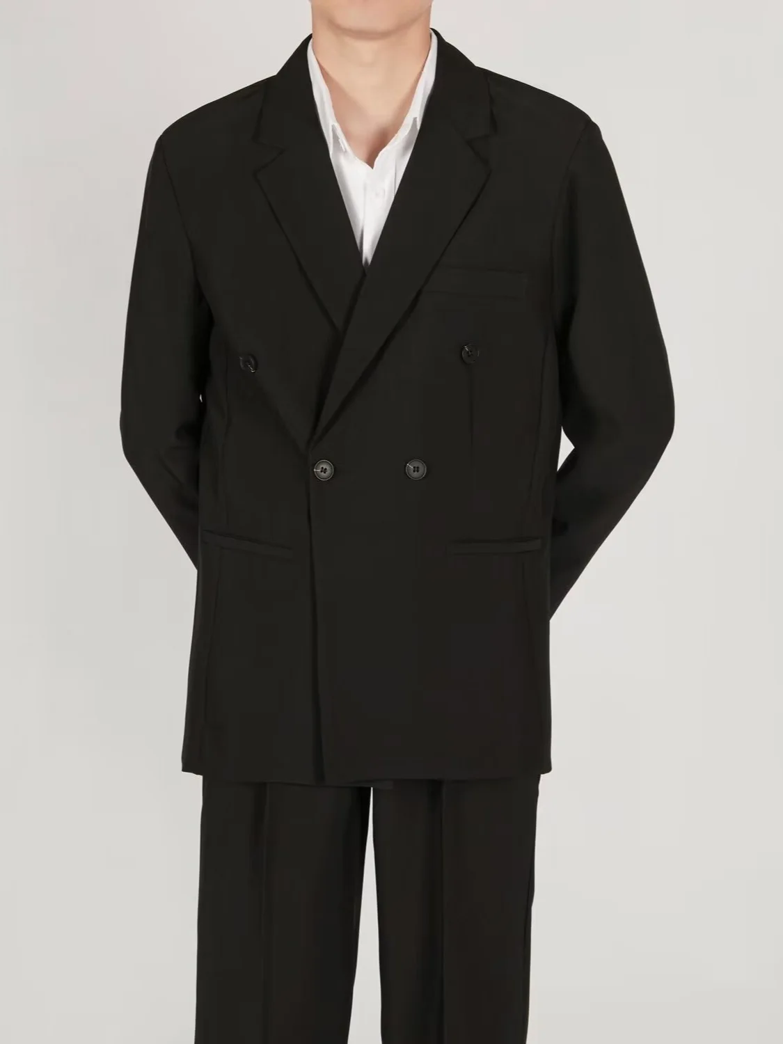 92 Spring and Autumn Straight Outerwear Single-Breasted Suit Dress Temperament Small Suit Solid Color Men's Jacket