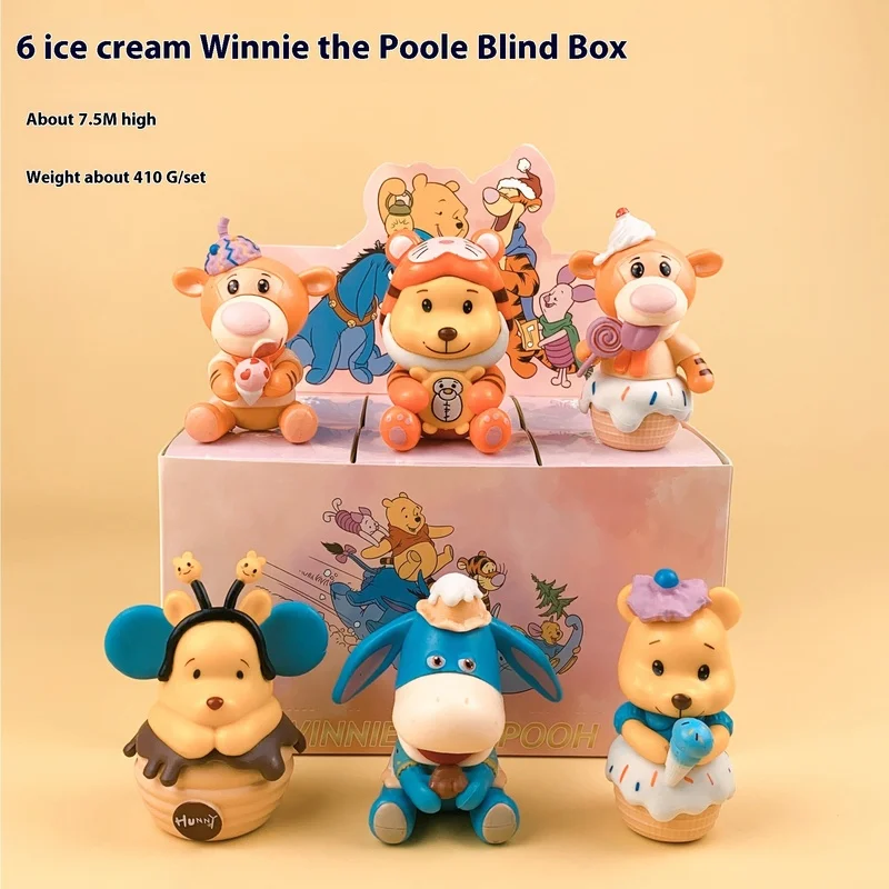 Disney Winnie The Pooh Food Themasecollectie Blind Box Set Schattige pluche figuur met Surprie Leuke cartoon handactiefiguren