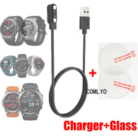 2in1 For Zeblaze Vibe 7 Pro Stratos 2 Ares 3 Fast Charger Cord 100CM 60CM USB Charging Cable Glass Screen Protector