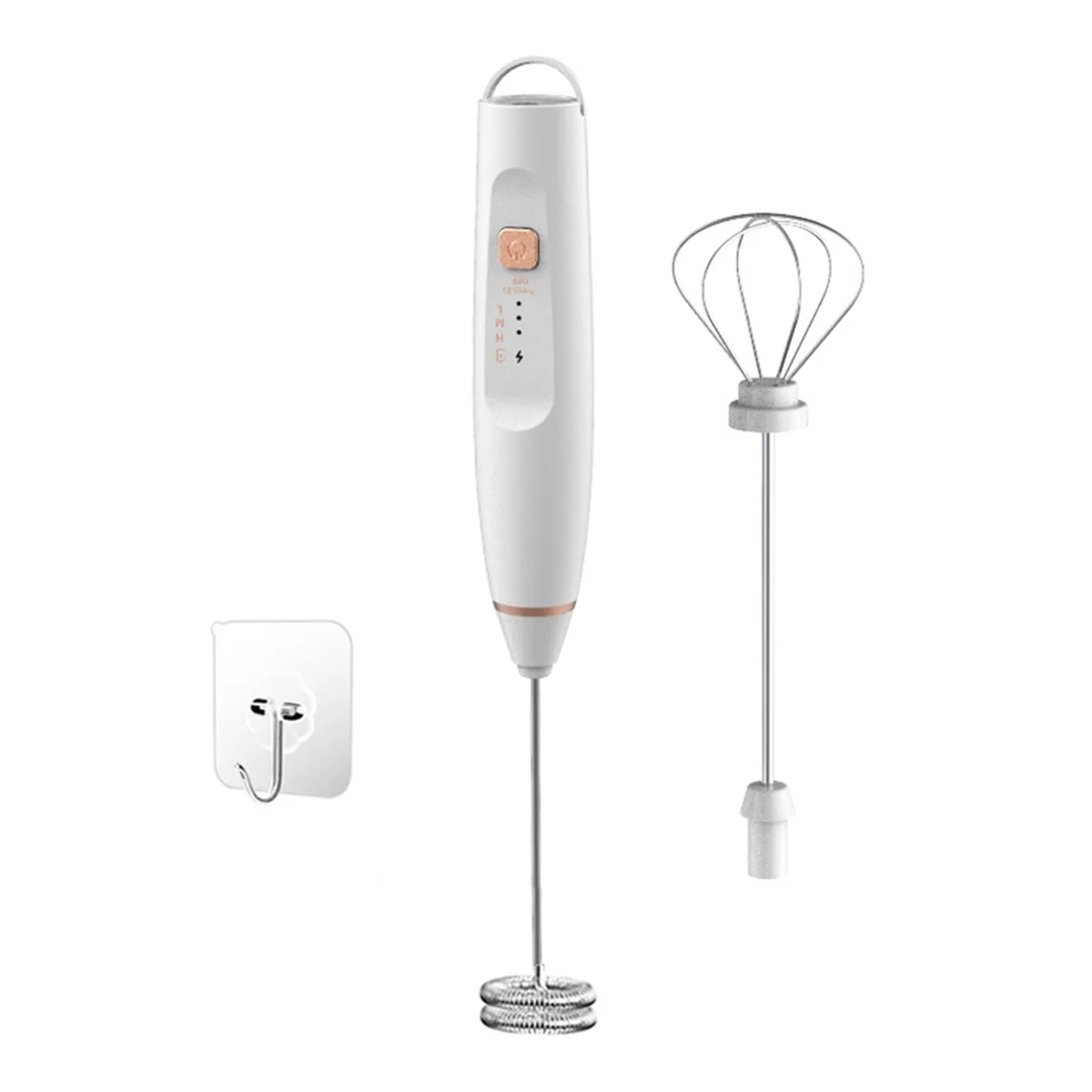 

Milk Frother Mixer Rechargeable Handheld for Coffee with 2 Whisks,USB Electric Hand Blender Stick,3 Speed Frother Wand-A