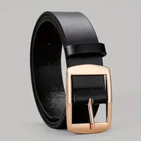 New Luxury Belt for Men PU Leather Belt Metal Pin Buckle High Quality Famous Brand Designer Waist Strap Belt for Jeans Plus Size 4