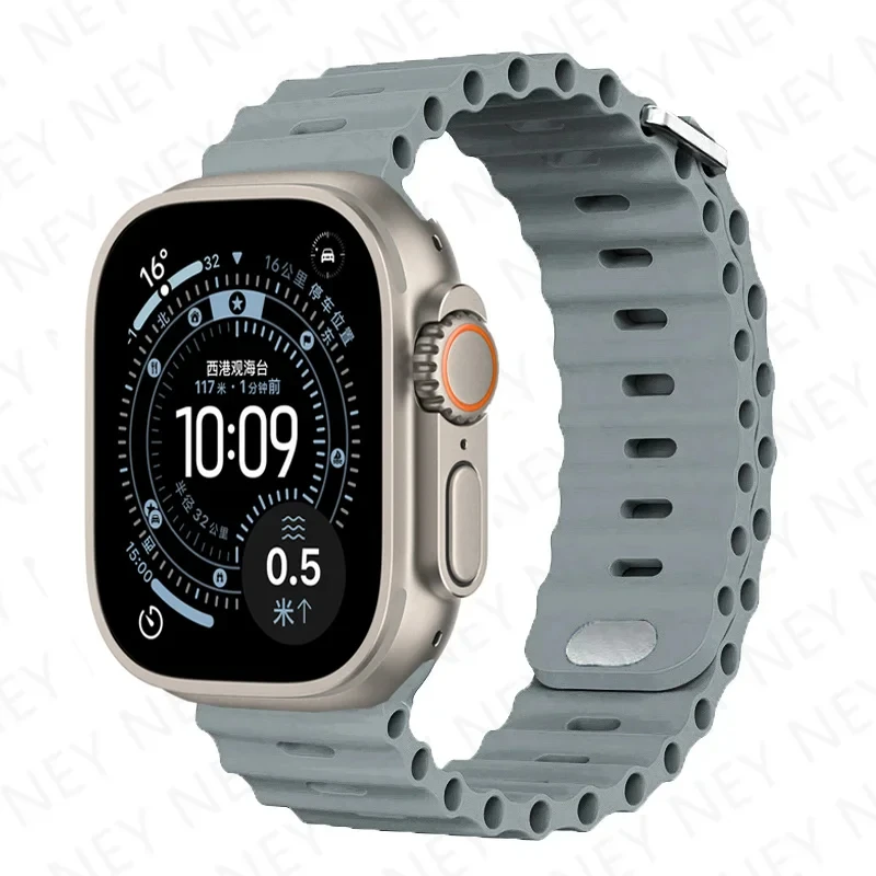 العصابات لساعة أبل 10-Ultra 2-3 49 مللي متر 45 مللي متر 41 مللي متر 44 مللي متر سيليكون المحيط حزام سوار iWatch سلسلة 11-9 8 7 6 5 4 SE 3 46 مللي متر 42 مللي متر #5