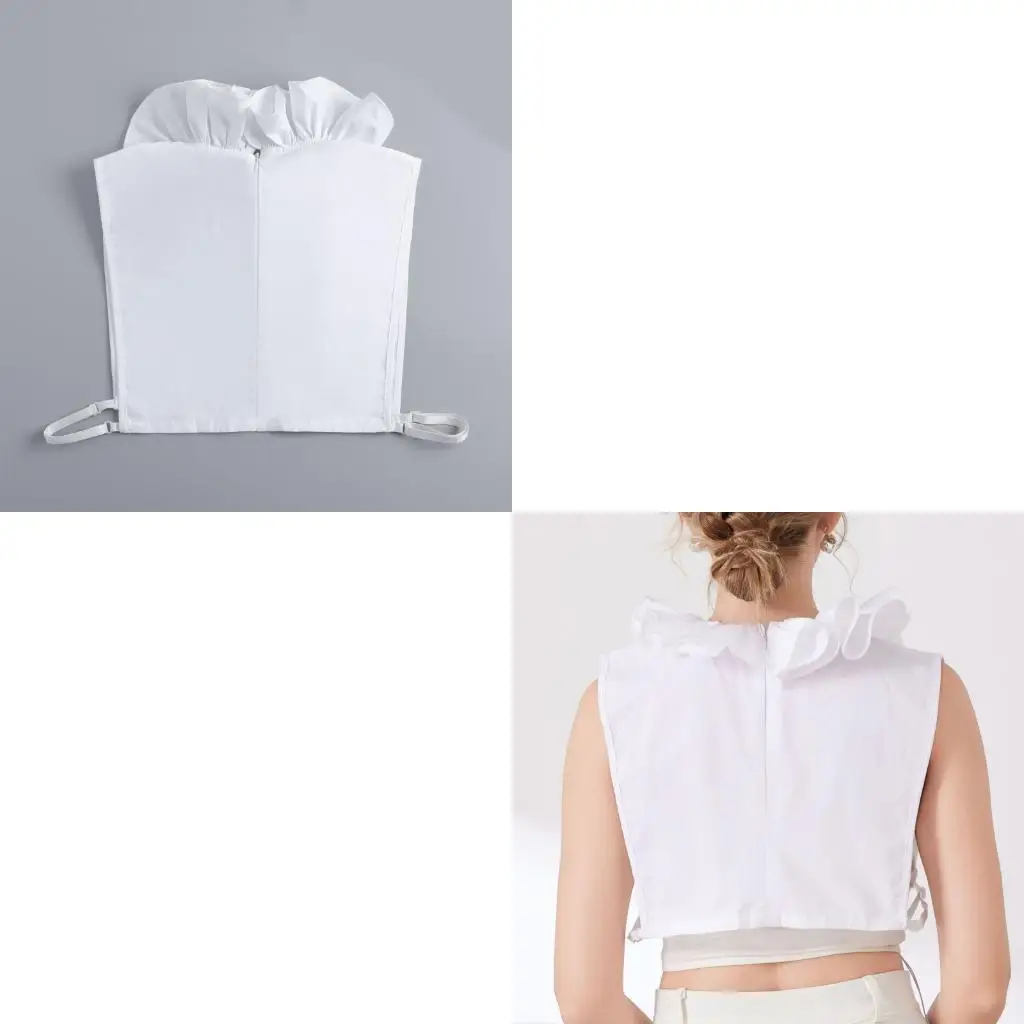 Ruffle False Collar Arm Sleeves Set Clothing Accessories for Office Women Wear