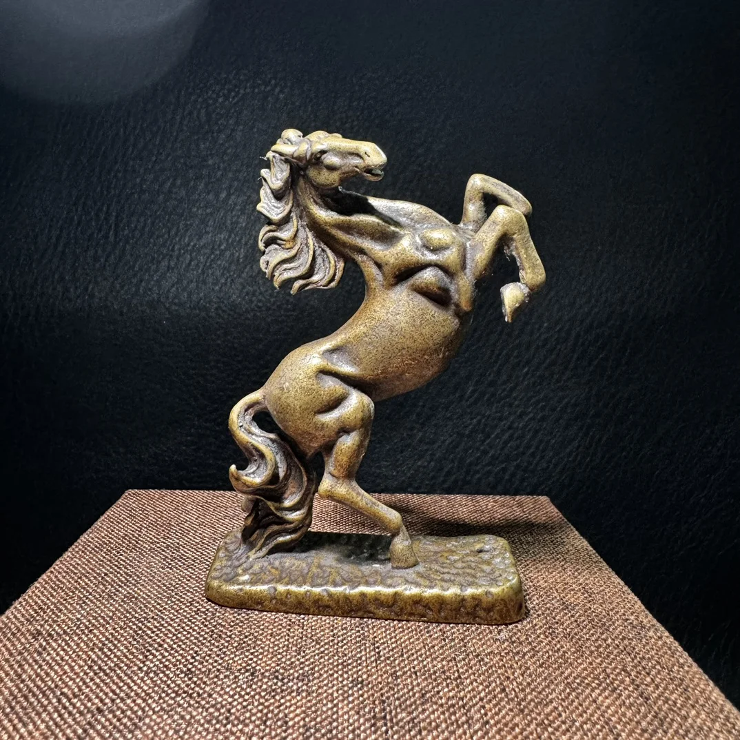 8cm Metal Horse Bronze Statue Ornament Soaring stallion