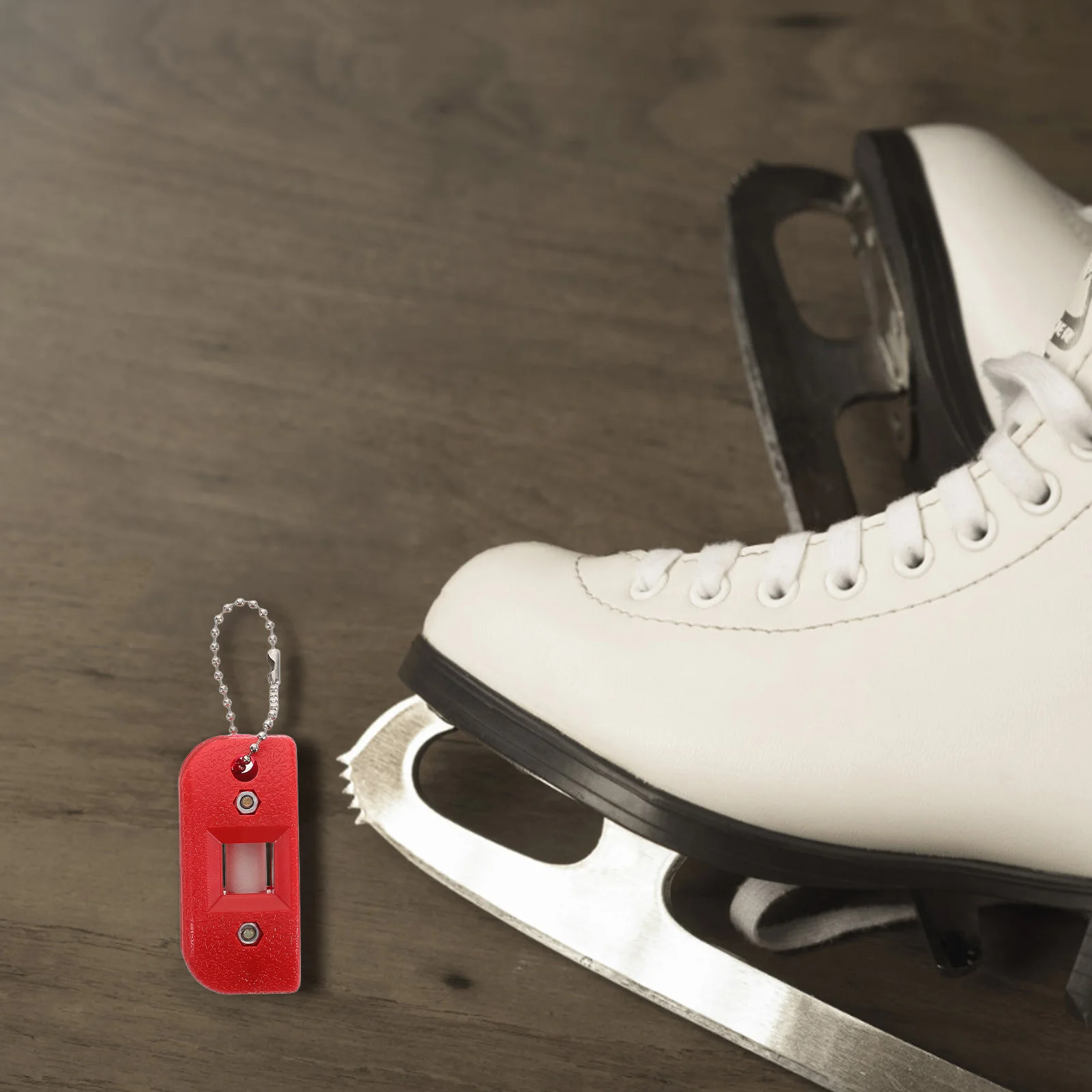 

2Pcs Ice Blade Sharpener Stone for Figure Skating Hockey Shoes Sharpening Tool Portable Red Laces Accessories Bag