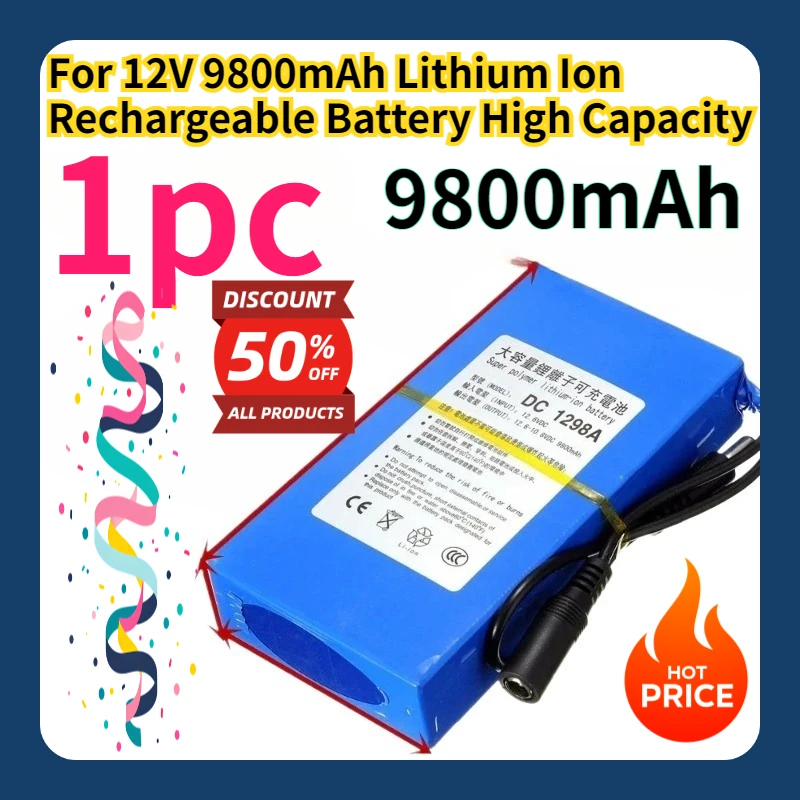 

For 12V 9800mAh Lithium Ion Rechargeable Battery High Capacity