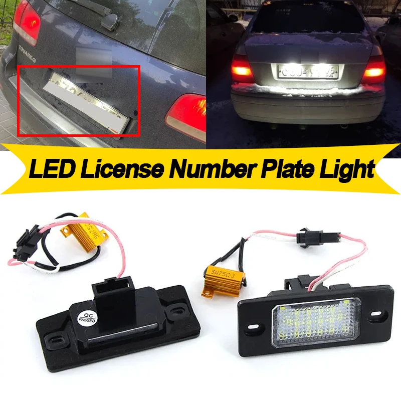 2pcs LED Number License Plate Light Lamp for VW Bora Golf 4 5 Wagon Passat Tiguan Touareg Mk1 Error Free 1J5943021D 1J5943021A