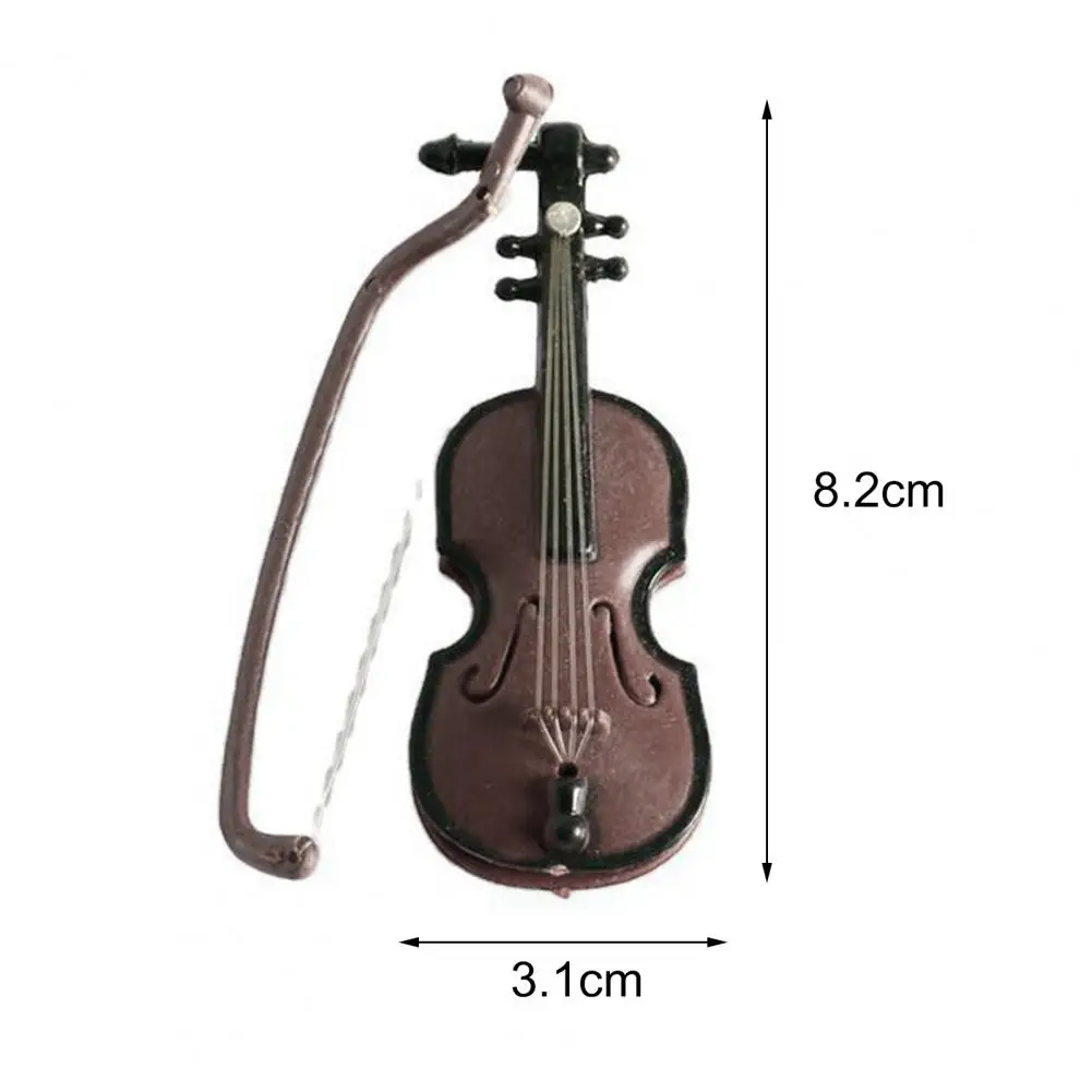 Mini violini ornamento violino in miniatura modello 1/12 scala simulazione in legno violino casa delle bambole violino Home Office decorazione del Desktop