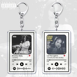 Hot Singer Lana Del Rey Keychain for Women Accessories Music Brooklyn BabyYoung and Beautiful Tough Keying Jewelry Fans Gifts