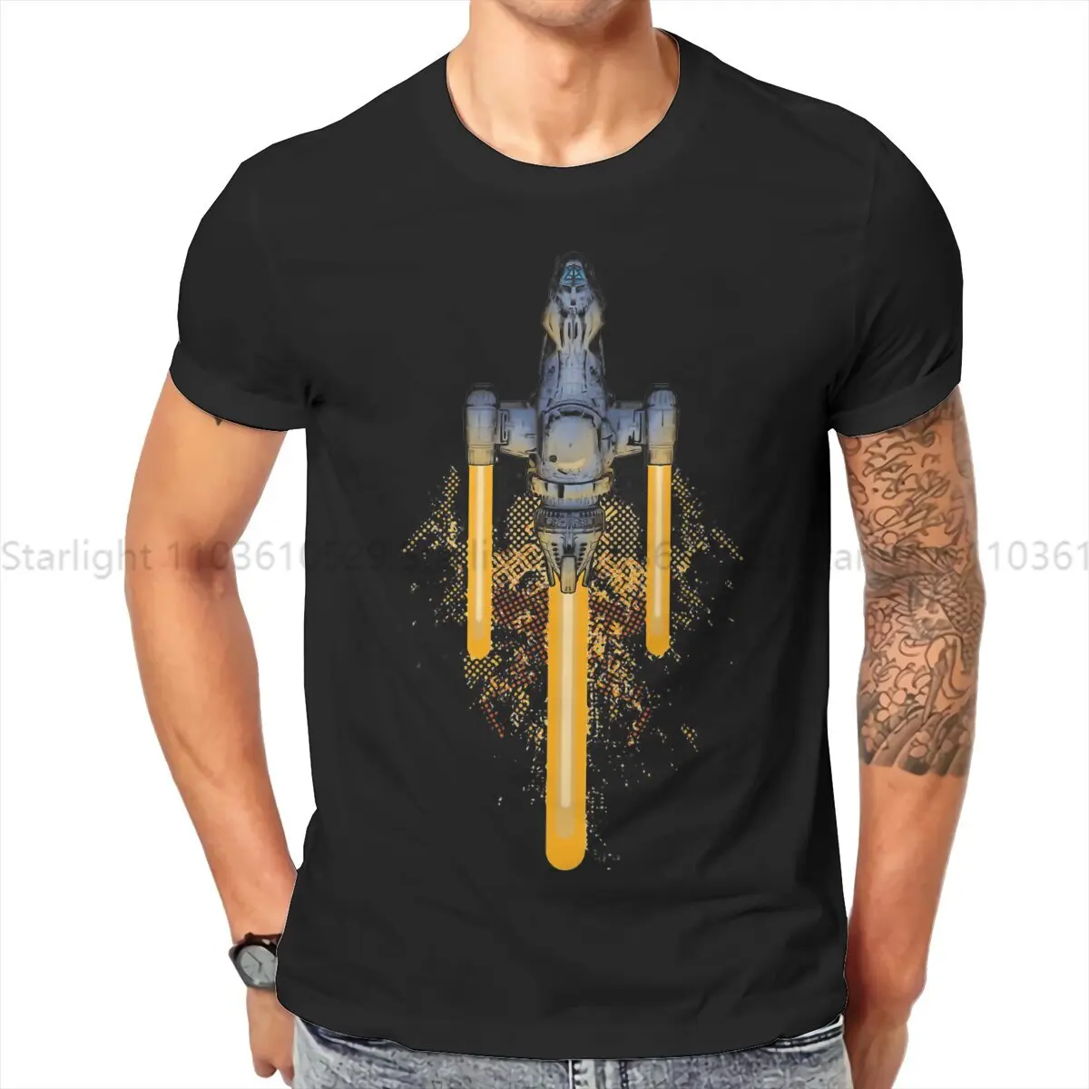 Starr Trrekk Creative TShirt for Men Firefly Round Collar T Shirt Hip Hop Gift Streetwear